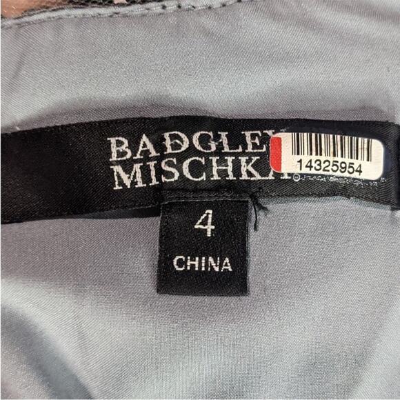 Badgley Mischka Floral Grommet Maxi Cocktail Party Dress - Sz 4 - Picture 7 of 7